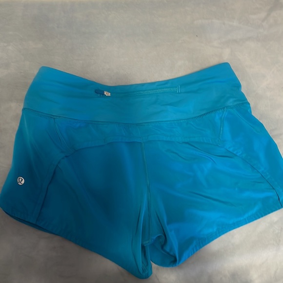 Lululemon teal blue run speed up shorts - Picture 3 of 3
